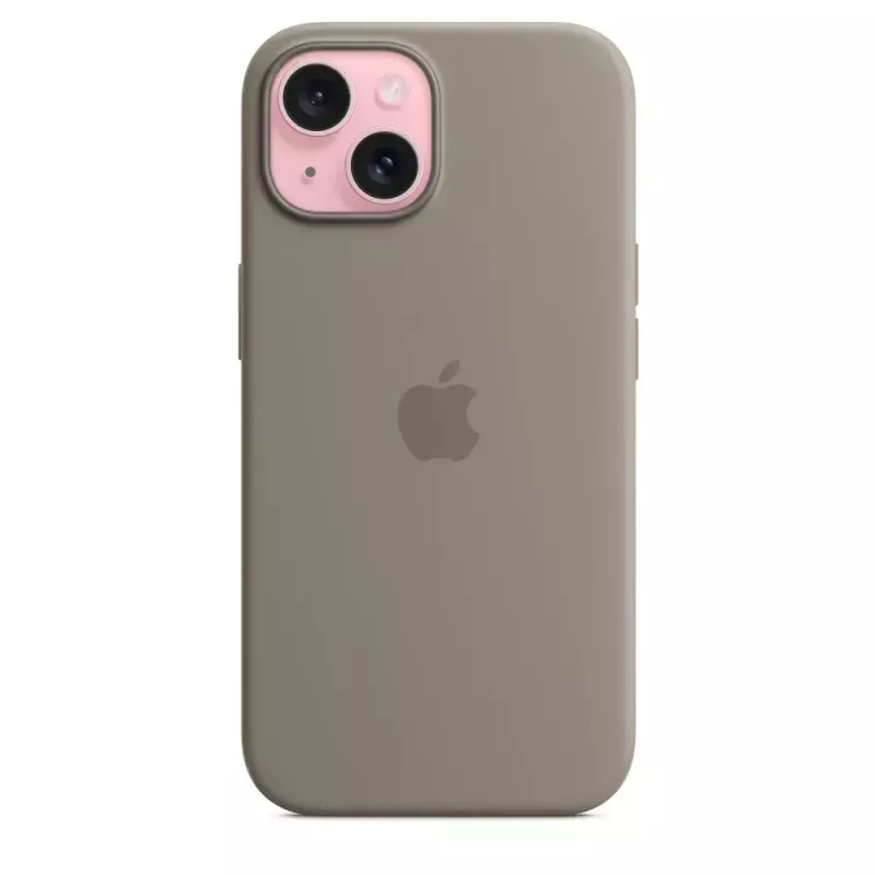 Funda de silicona Apple iPhone 15 MagSafe Clay Cover Marrón