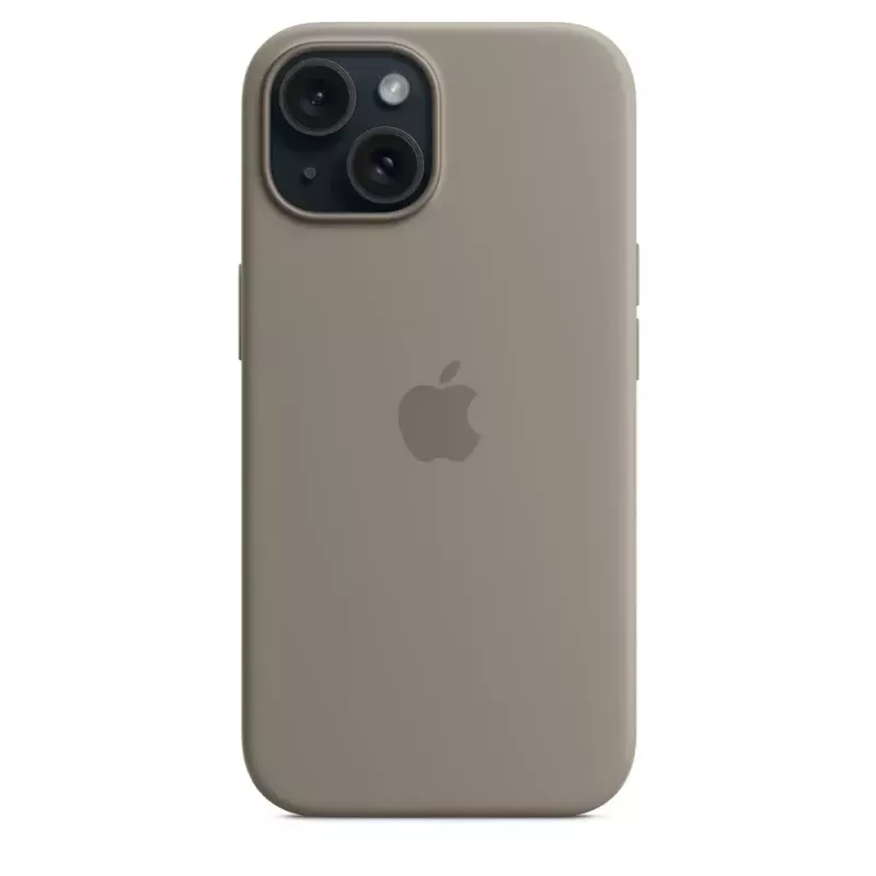 Funda de silicona Apple iPhone 15 MagSafe Clay Cover Marrón