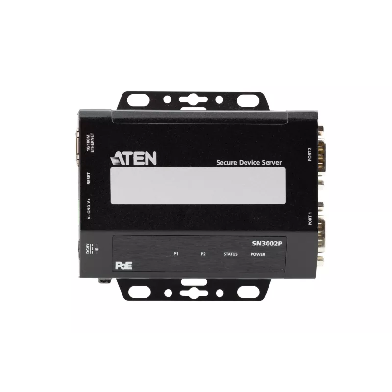 ATEN Altusen SN3002P servidor de dispositivos, 2 puertos RS-232, LAN 100 Mb, montable sobre mesa, pared o carril DIN
