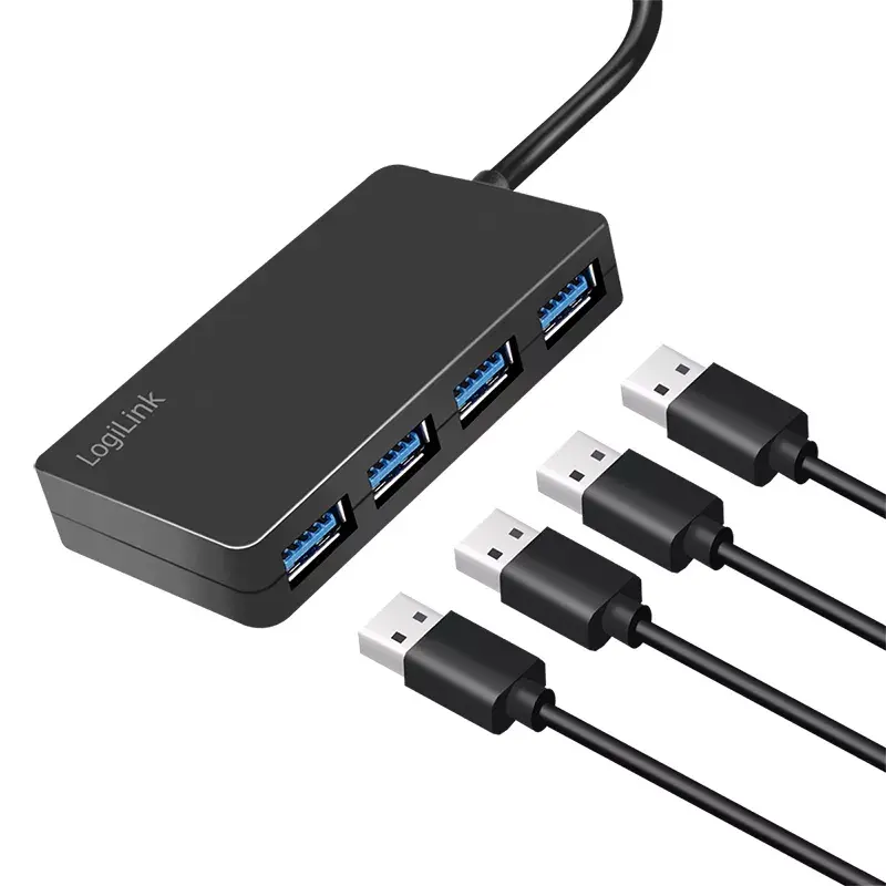 LogiLink hub USB 3.2 Gen1 de 4 puertos negro 5000 Mbit/s ABS