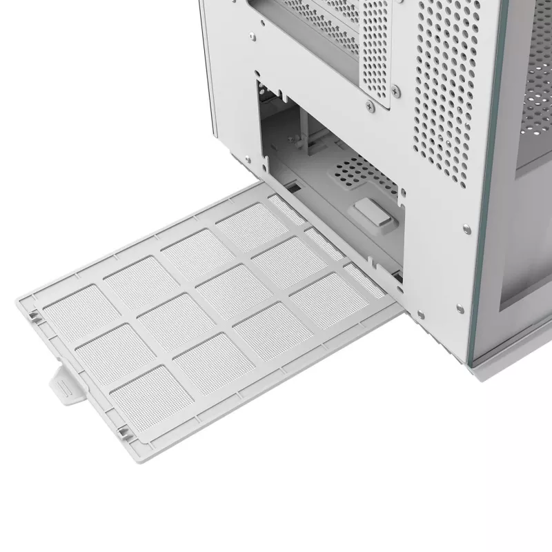 Caja para PC semitorre Midi Cougar FV270 — blanca, compatible con ATX/ EATX/ Micro-ITX, 2×3,5