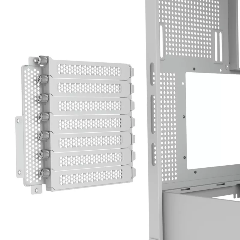 Caja para PC semitorre Midi Cougar FV270 — blanca, compatible con ATX/ EATX/ Micro-ITX, 2×3,5
