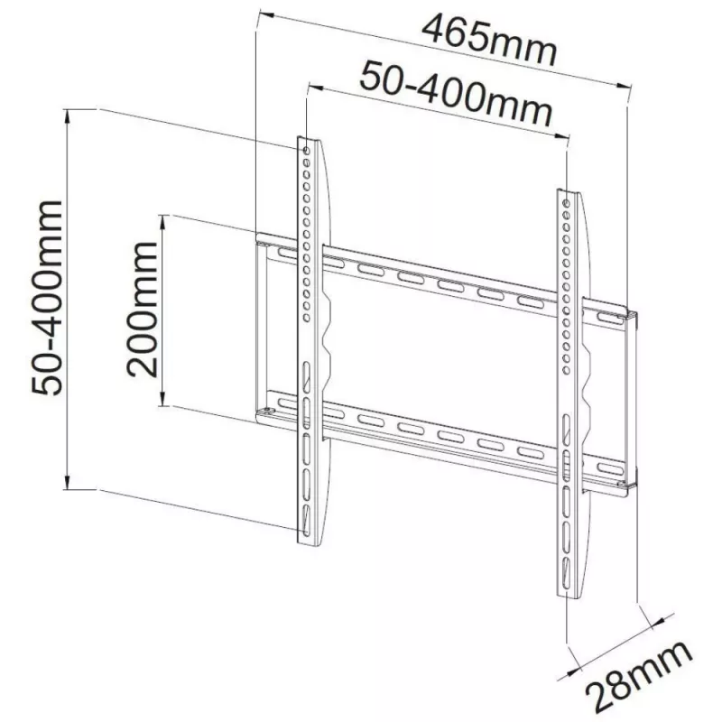 Techly soporte de pared fijo delgado para TV LED LCD 23-55 negro” ICA-PLB 162M