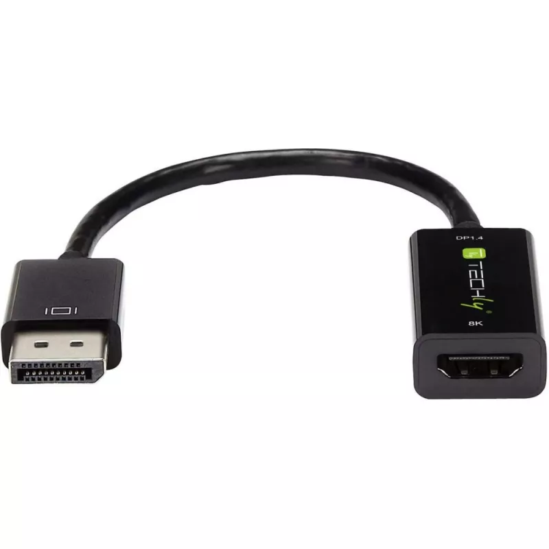 Techly IADAP-DP-HDMIF8K adaptador activo de DisplayPort 1.4 (M) a HDMI (H), 8K, negro