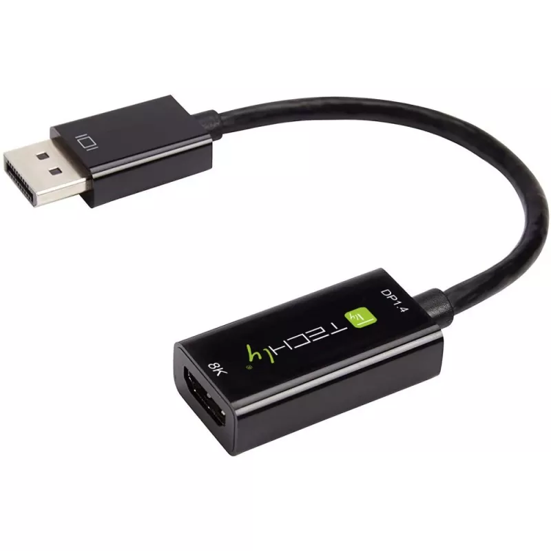 Techly IADAP-DP-HDMIF8K adaptador activo de DisplayPort 1.4 (M) a HDMI (H), 8K, negro