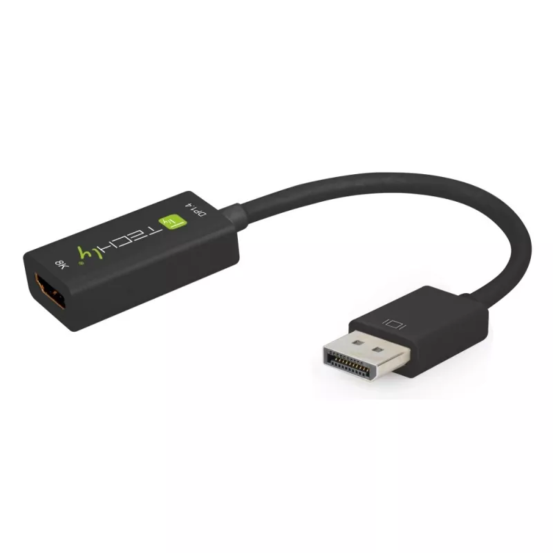 Techly IADAP-DP-HDMIF8K adaptador activo de DisplayPort 1.4 (M) a HDMI (H), 8K, negro