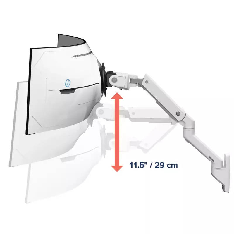 Ergotron serie HX brazo HX con articulación de giro para cargas muy pesadas pared blanco para monitores 1000R 57 inch