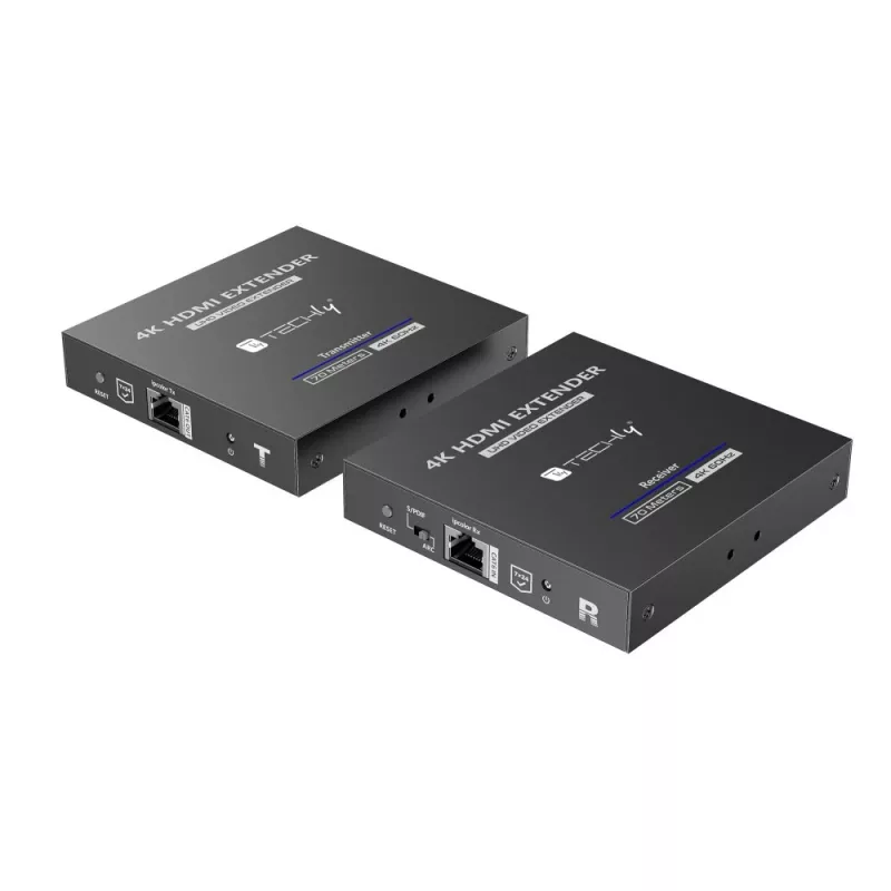 Techly IDATA-EXT-676 transmisor y receptor AV negro