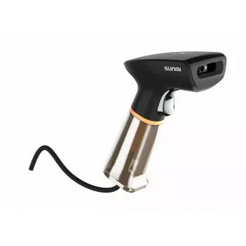 Escáner de códigos de barras de mano SUNMI U2 2D USB negro — lector para comercio minorista, conexión USB por cable