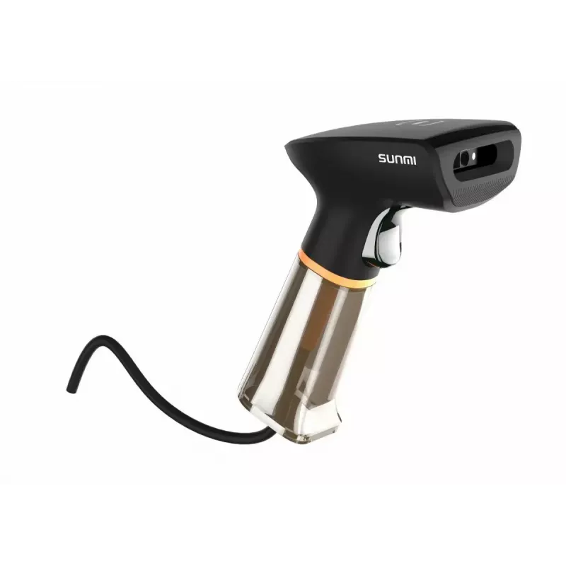 Escáner de códigos de barras de mano SUNMI U2 2D USB negro — lector para comercio minorista, conexión USB por cable