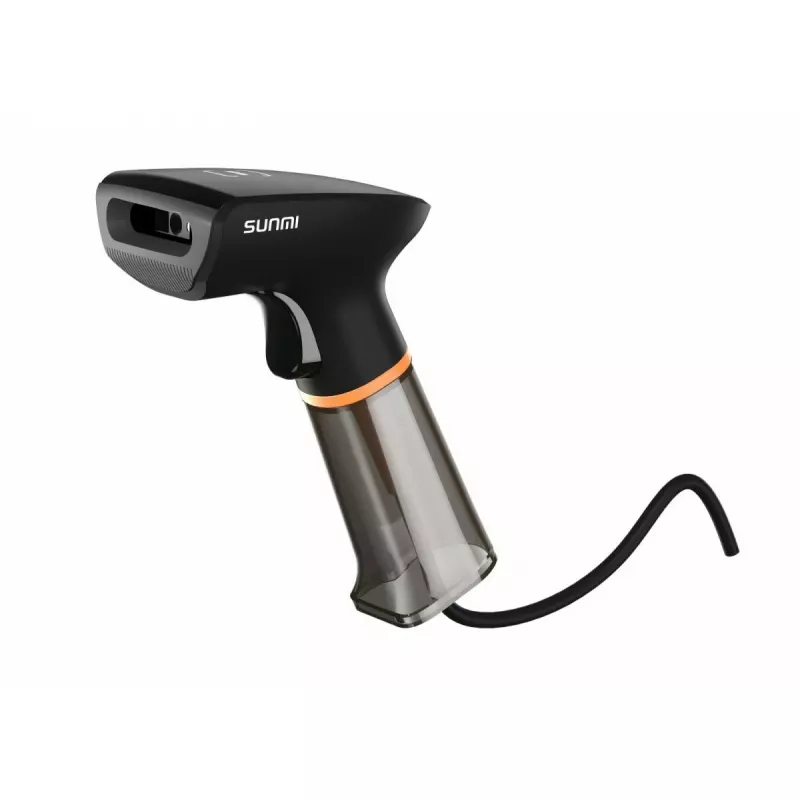 Escáner de códigos de barras de mano SUNMI U2 2D USB negro — lector para comercio minorista, conexión USB por cable