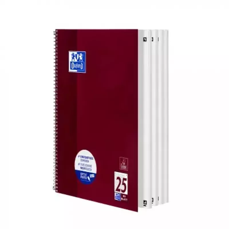 Cuaderno Oxford 100050355 A4 80 hojas burdeos