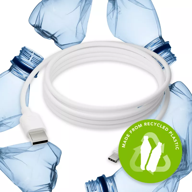 dbramante1928 re-charge CB25ACWH7090 cable de USB-A a USB-C, USB 2.0, 2,5 m, 36 W, plástico reciclado, blanco