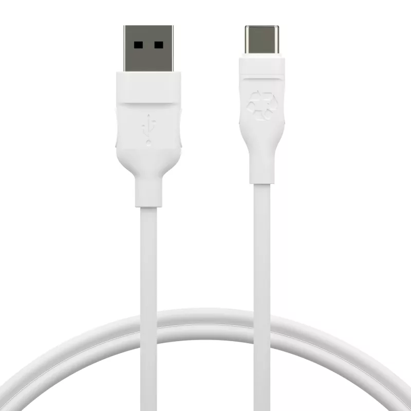 dbramante1928 re-charge CB25ACWH7090 cable de USB-A a USB-C, USB 2.0, 2,5 m, 36 W, plástico reciclado, blanco