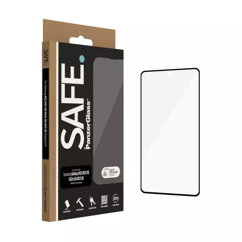 PanzerGlass SAFE. by ® Protector de pantalla Samsung Galaxy A52 | A52 5G | A52s 5G | A53 5G | Ultra-Wide Fit