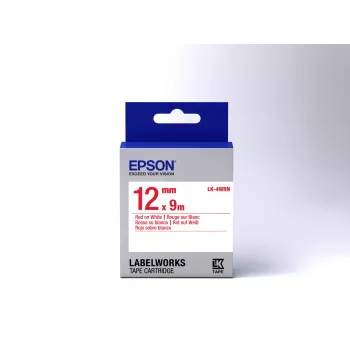 Cartucho de etiquetas Epson Standard LK-4WRN rojo/blanco 12 mm (9 m)