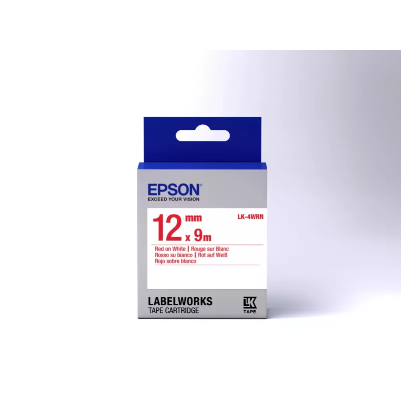 Cartucho de etiquetas Epson Standard LK-4WRN rojo/blanco 12 mm (9 m)