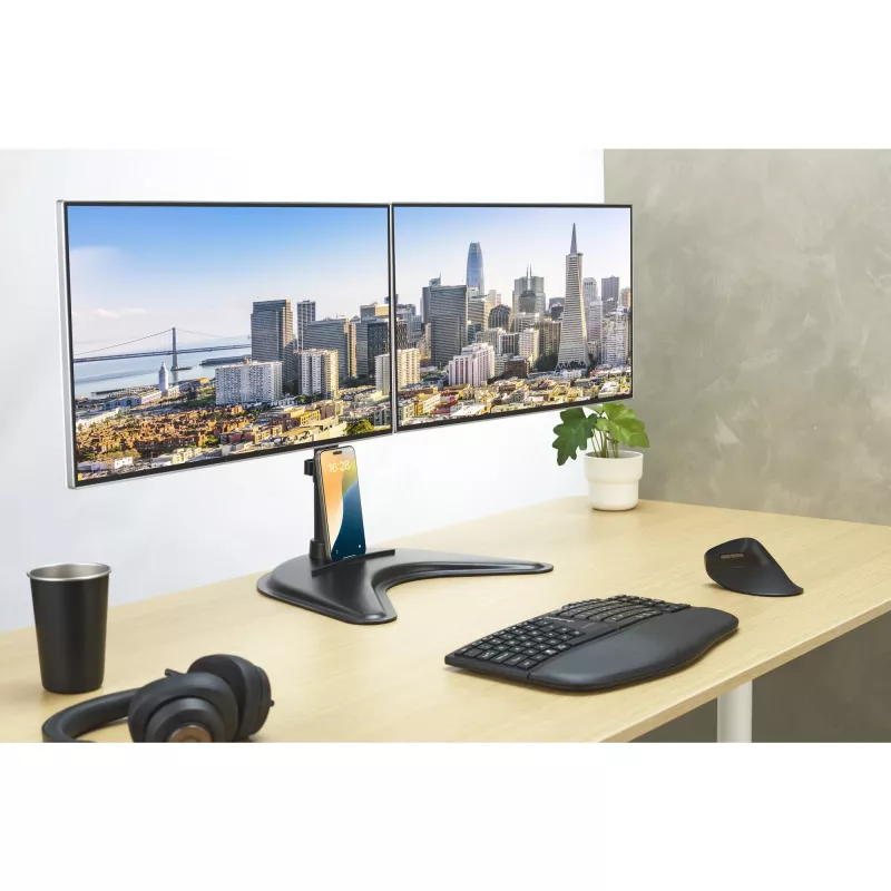 Kensington SmartFit Ergo Soporte de monitor dual de pie, de pie, 20 kg, 68,6 cm (27 inch), 100 x 100 mm, regulación de altura, Negro