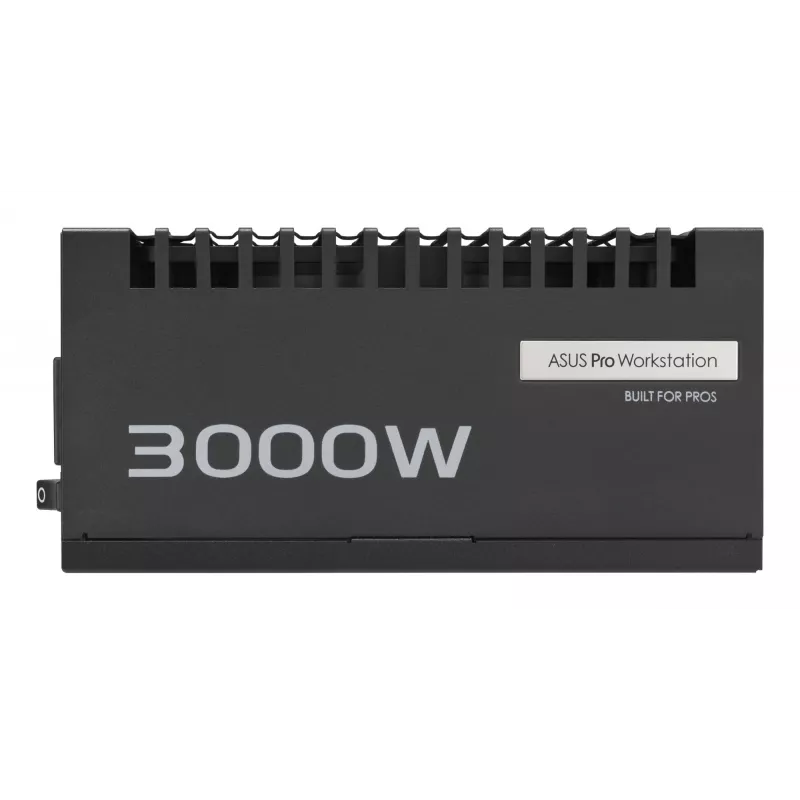 Fuente de alimentación ASUS Pro WS 3000 W ATX 3.1 80 PLUS Platinum totalmente modular, 20+4 pines, 4×16 pines PCIe, 12×SATA, negra