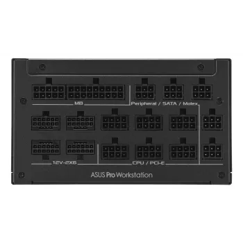 Fuente de alimentación ASUS Pro WS 3000 W ATX 3.1 80 PLUS Platinum totalmente modular, 20+4 pines, 4×16 pines PCIe, 12×SATA, negra