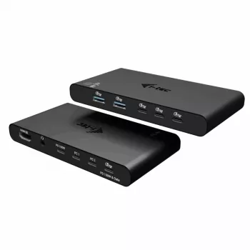 Estación de acoplamiento KVM i-tec para 2 hosts HDMI, interfaz host USB-C, PD 2×100W, 4K@60Hz, 2×USB-A