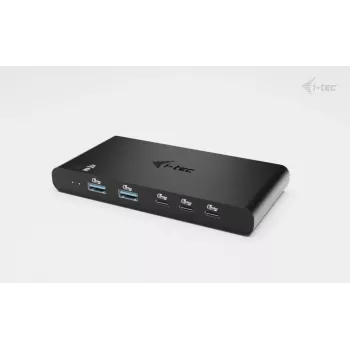 Estación de acoplamiento KVM i-tec para 2 hosts HDMI, interfaz host USB-C, PD 2×100W, 4K@60Hz, 2×USB-A