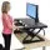Soporte convertidor de escritorio ERGOTRON WorkFit-T negro — estructura de acero inoxidable, altura 380 mm, carga máxima 15,9 kg