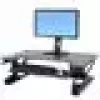 Soporte convertidor de escritorio ERGOTRON WorkFit-T negro — estructura de acero inoxidable, altura 380 mm, carga máxima 15,9 kg