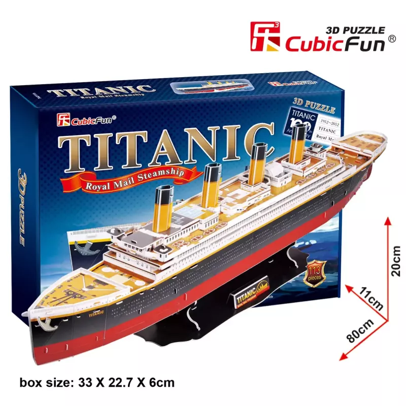 CubicFun T4011H Titanic Big puzle 3D, 113 piezas