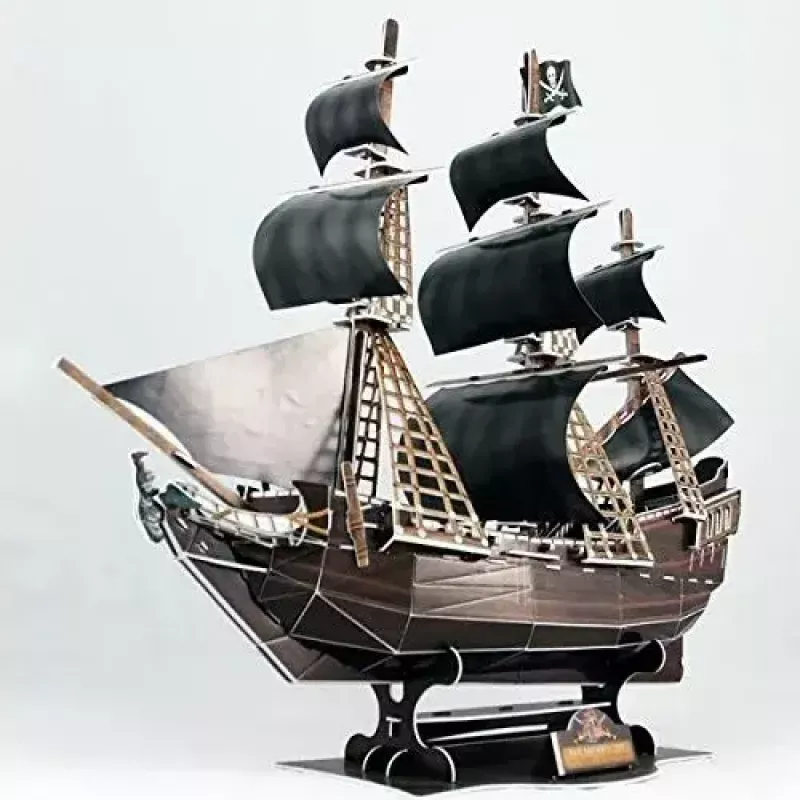 Puzle 3D CubicFun barco pirata 'Queen Anne's Revenge' modelo T4005H, kit de cartón