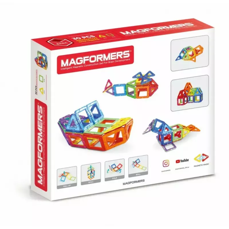 Magformers Magnetic Blocks set básico de 30 piezas de MAGFORMERS — juguete de construcción magnético de 30 piezas