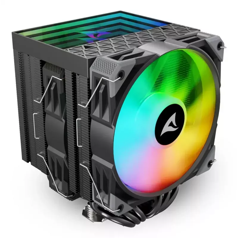 Ventilador de CPU Sharkoon A60 RGB 12 cm 500–1800 rpm negro
