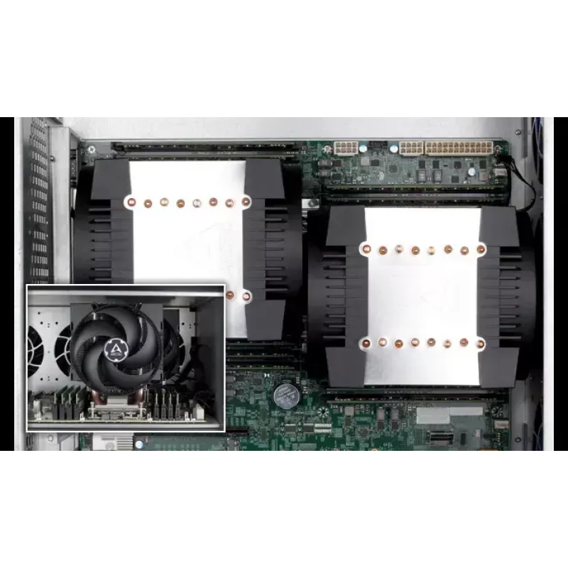 Ventilador de CPU para servidor 4U Arctic Freezer 4U‑M Rev. 2 — ventilador de 120 mm, flujo de aire 122,16 m³/h, doble rodamiento de bolas, 156×124×145 mm, TDP 350 W