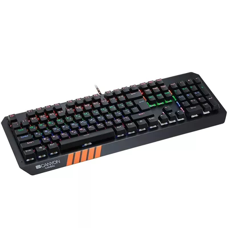 Canyon Hazard GK-6 teclado gaming multimedia con cable, RGB, 104 teclas, US/RU, negro
