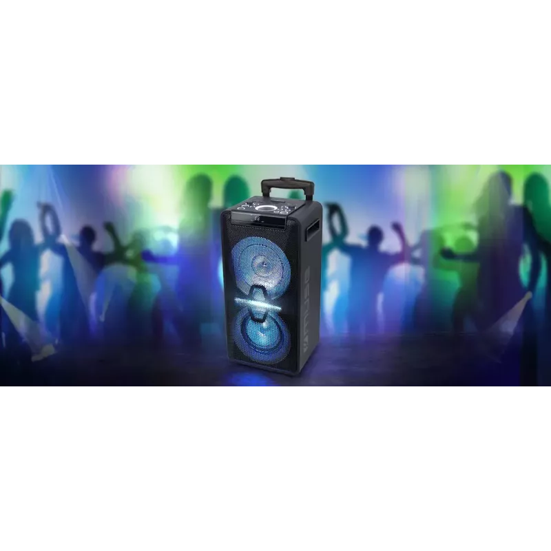 Muse M-1920DJ altavoz portátil party box, 300 W, Bluetooth, NFC, CD/MP3, USB, AUX de 3,5 mm, micrófono, negro
