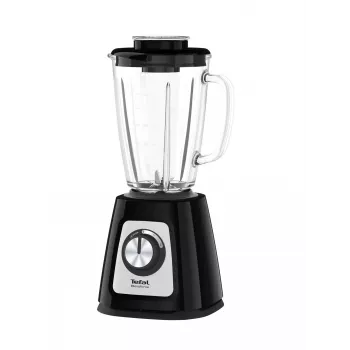 Batidora de mesa Tefal BL4358 – 800 W, jarra de cristal de 1,25 l, trituración de hielo, negro/acero inoxidable cepillado