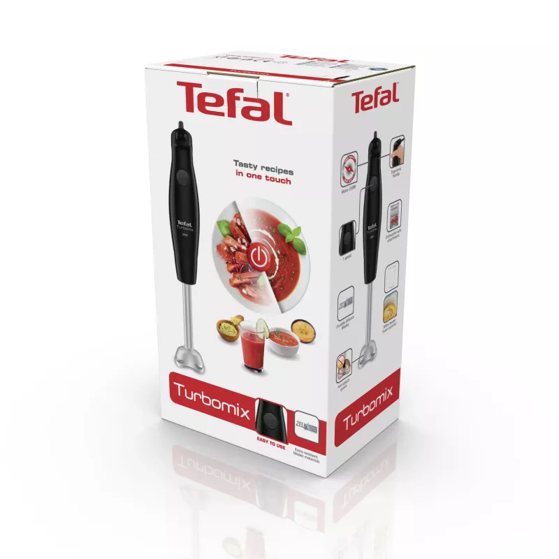 Batidora de mano Tefal Turbomix HB1218 — 350 W, bol de 0,8 L, negra