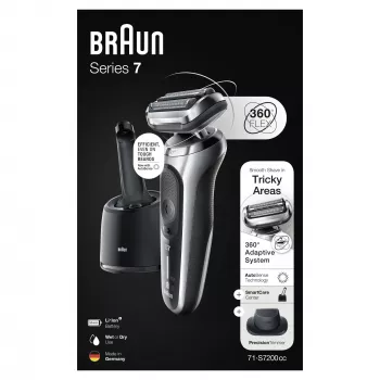 Recortadora de láminas Braun Series 7 71-S7200c negro plata litio-ion 50 min