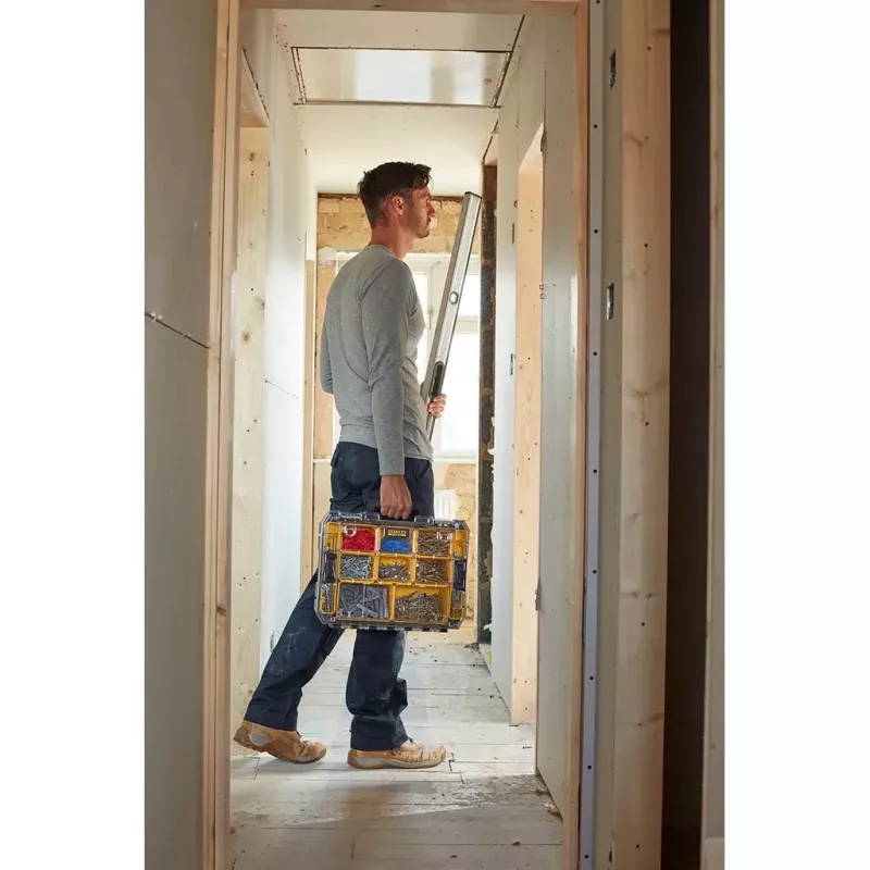 Caja de herramientas STANLEY FMST82967-1, metal y policarbonato, 337×440×119 mm, negro/transparente/amarillo