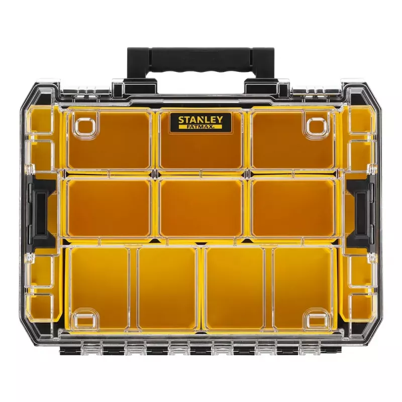 Caja de herramientas STANLEY FMST82967-1, metal y policarbonato, 337×440×119 mm, negro/transparente/amarillo