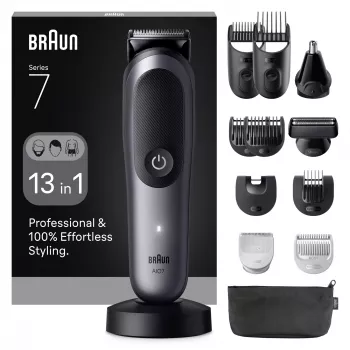 Recortadora BRAUN 80789908 Gris oscuro — 21 ajustes de longitud, litio-ion, 120 min. de autonomía, uso con red/batería