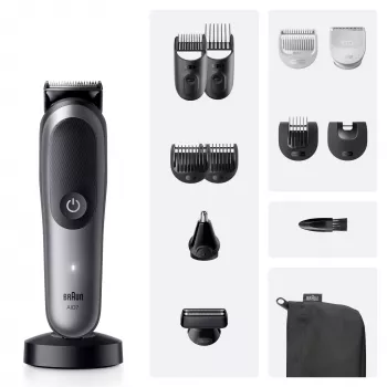 Recortadora BRAUN 80789908 Gris oscuro — 21 ajustes de longitud, litio-ion, 120 min. de autonomía, uso con red/batería