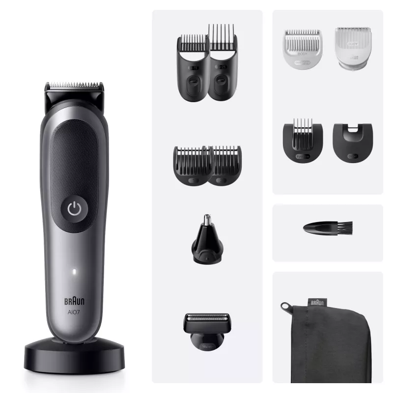 Braun All-in-One Series 7 AIO7560 kit multiaseo, negro/gris