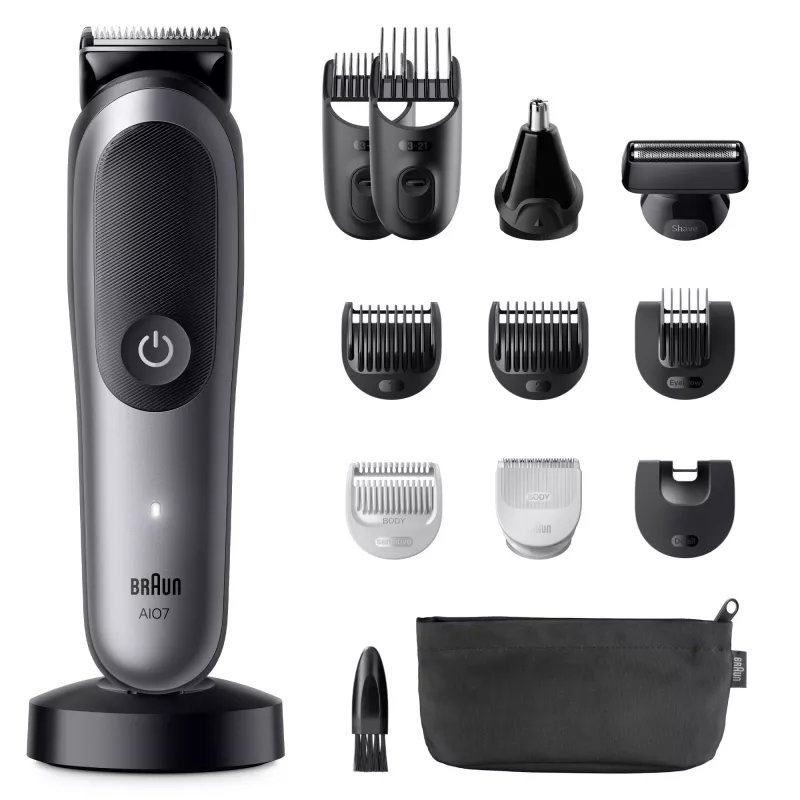 Braun All-in-One Series 7 AIO7560 kit multiaseo, negro/gris