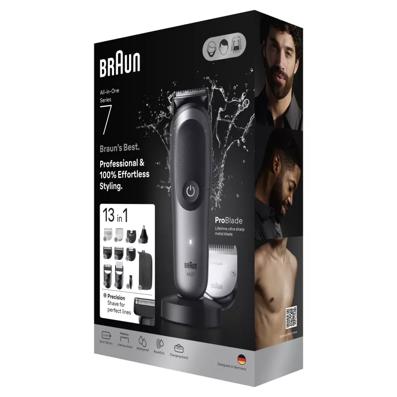 Braun All-in-One Series 7 AIO7560 kit multiaseo, negro/gris