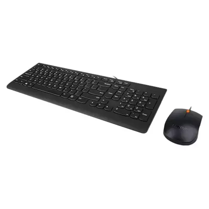 Conjunto de teclado y ratón con cable Lenovo 300 – tamaño completo QWERTY inglés US, USB, Negro, cable de 1,8 m, ratón 1600 DPI
