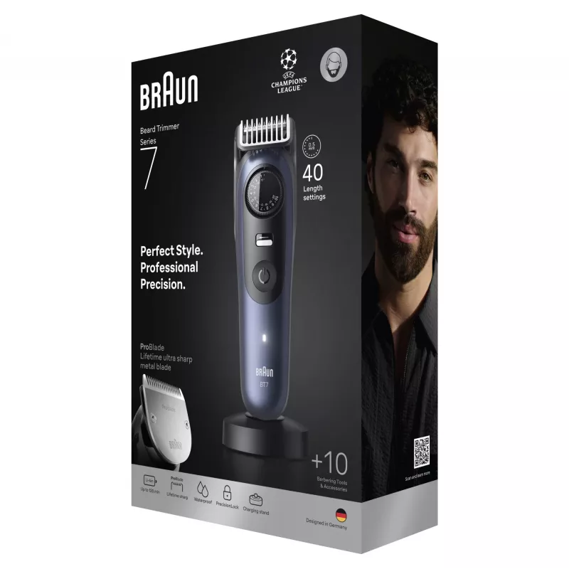 Recortadora de barba Braun BeardTrimmer 7 BT7540 0,5-20 mm batería negro azul