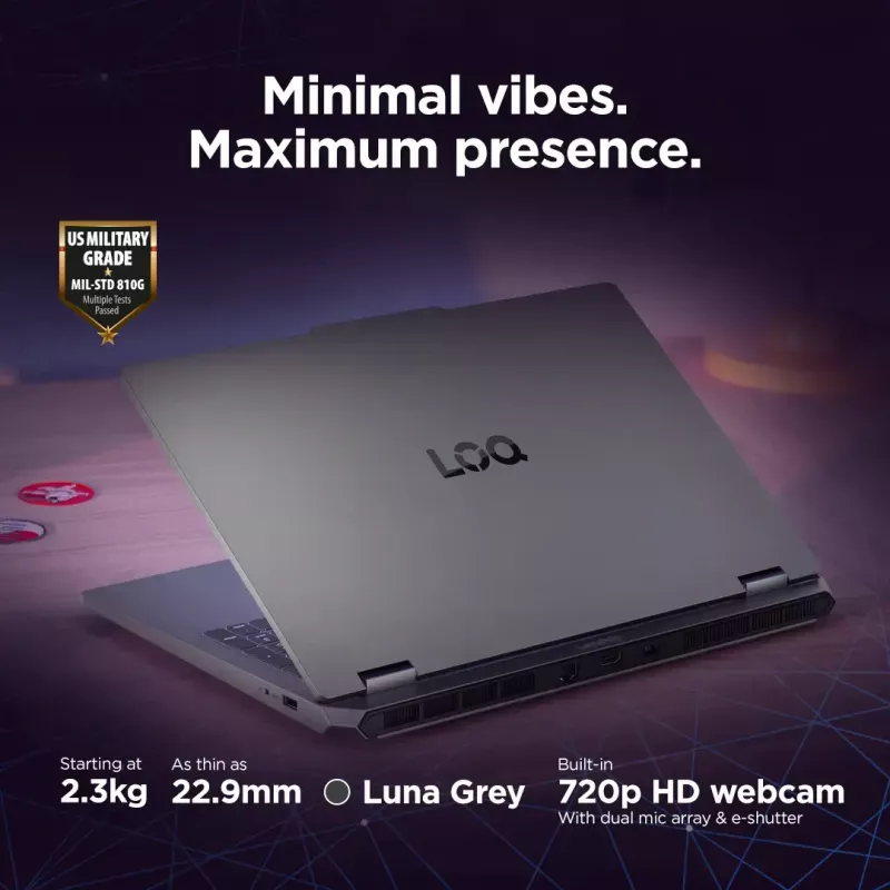 Portátil Lenovo LOQ 15IRX10 — 15,6 inch FHD IPS antirreflejo, Intel Core i5-13450HX, 16 GB DDR5, 1 TB SSD, NVIDIA GeForce RTX 5060 8 GB, Windows 11 Home