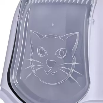 Arenero para gatos DIAMENTIQ BAYA gris claro/gris oscuro 55,5×40×38,7 cm, plástico, puerta reversible