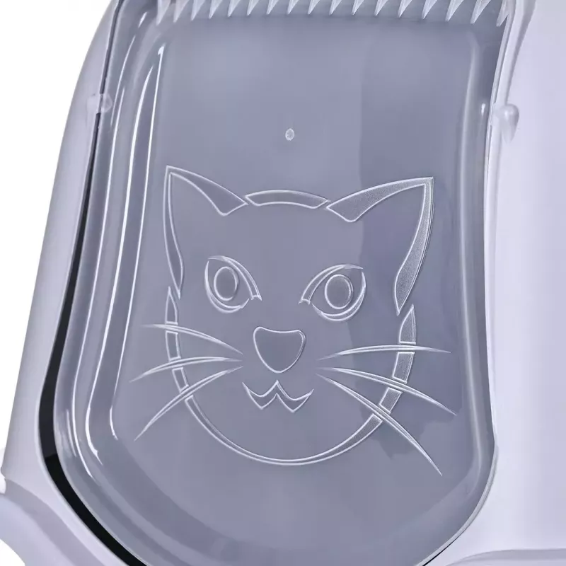 Arenero para gatos DIAMENTIQ BAYA gris claro/gris oscuro 55,5×40×38,7 cm, plástico, puerta reversible